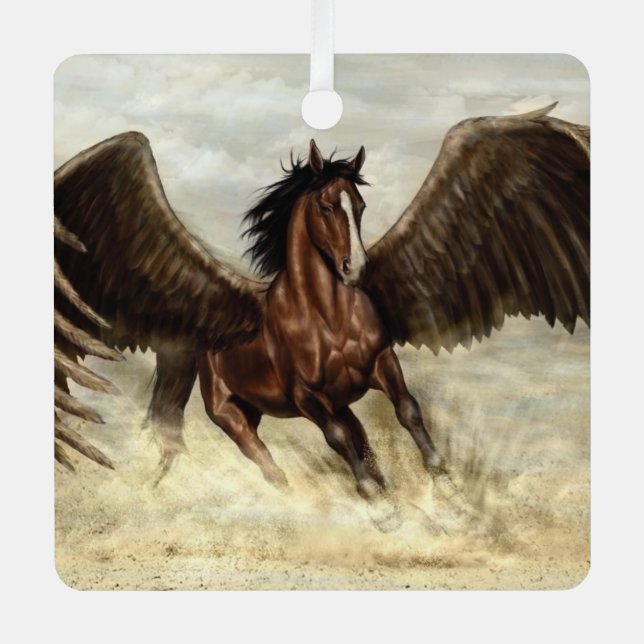 Winged Pegasus  Metal Tree Decoration (Front)