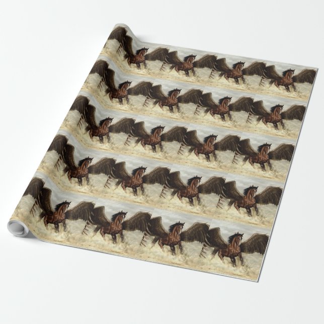 Winged Pegasus   Wrapping Paper (Unrolled)