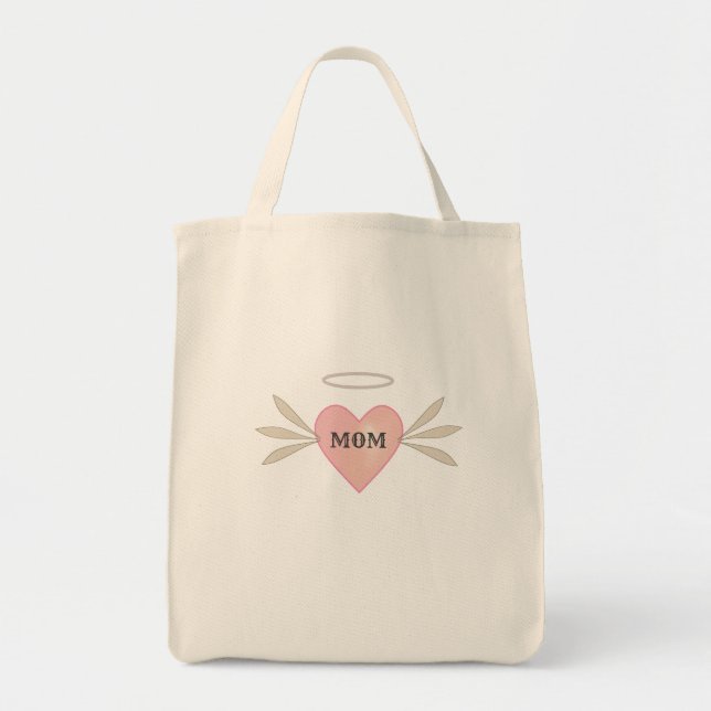 Winged Pink Heart Tote Bag (Front)