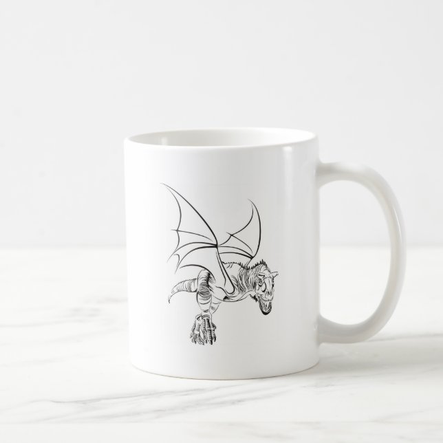 Winged Raptor / Tribal Coffee Mug (Right)