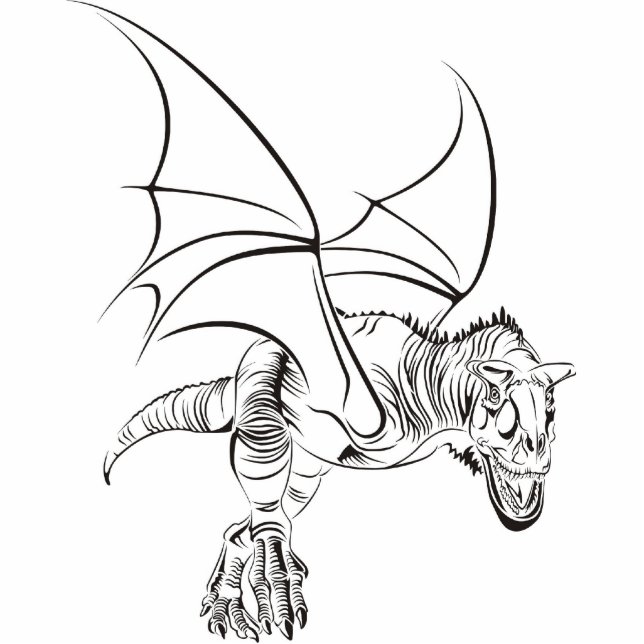 Winged Raptor / Tribal Photo Sculpture Key Ring (Front)