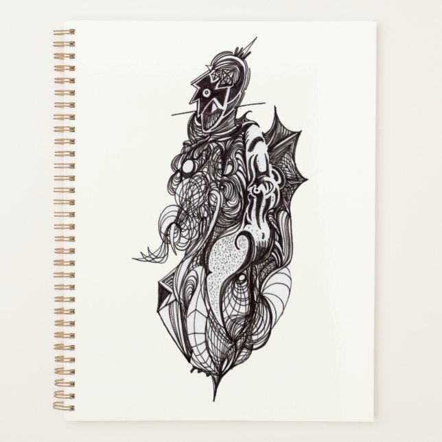 Winged Rider ink drawing Planner (Front)