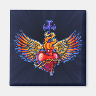 Winged Sacred Heart Design Magnet