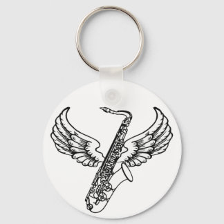 Winged Sax Key Ring