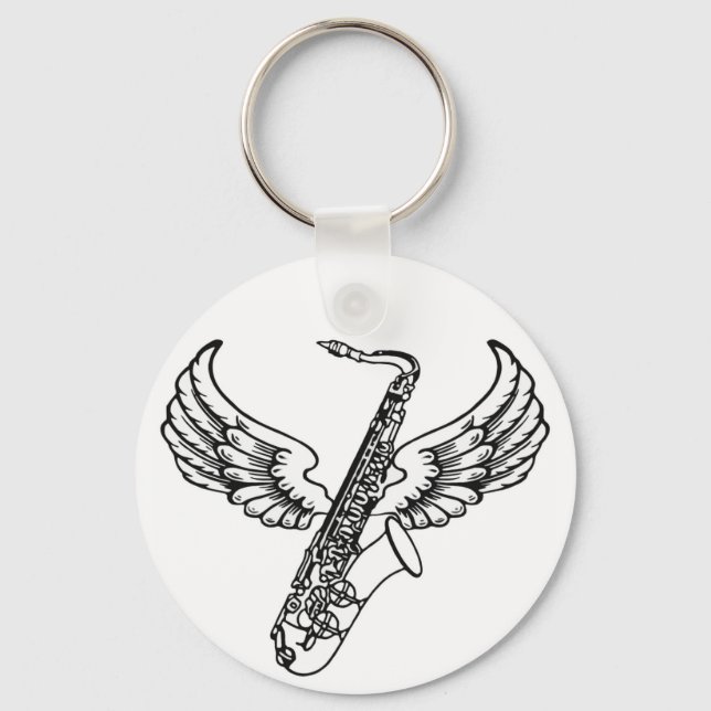 Winged Sax Key Ring (Front)