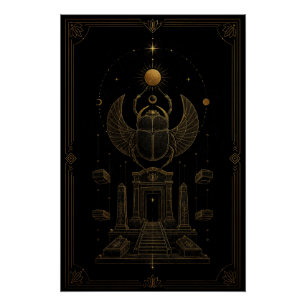 Winged Scarab Guardian Temple Poster