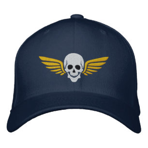 Winged Skull Embroidered Hat