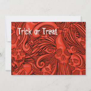 Winged Skull Gothic Illustration Invitation