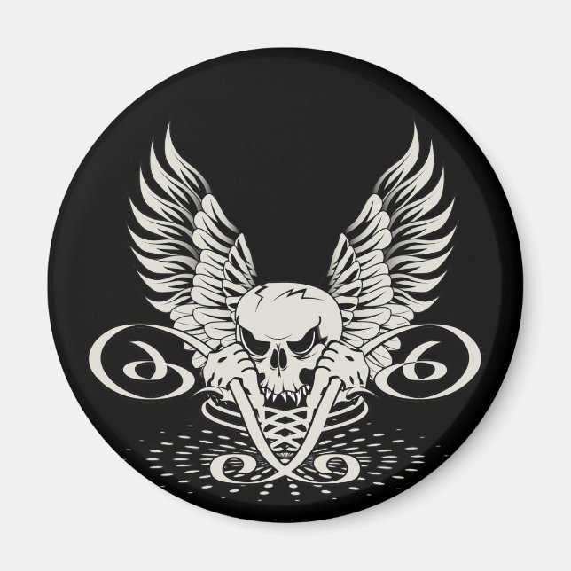 Winged Skull Magnet (Front)