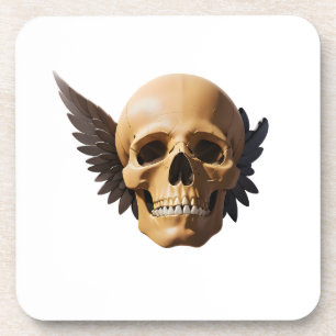 Winged Skull Symbolizing Mortality and Freedom Coaster