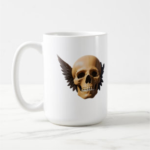 Winged Skull Symbolizing Mortality and Freedom Coffee Mug