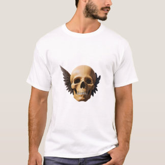 Winged Skull Symbolizing Mortality and Freedom T-Shirt