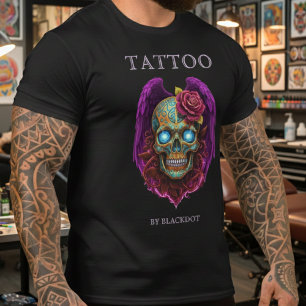 Winged Skull Tattooist Tattoo Shop Professional T-Shirt