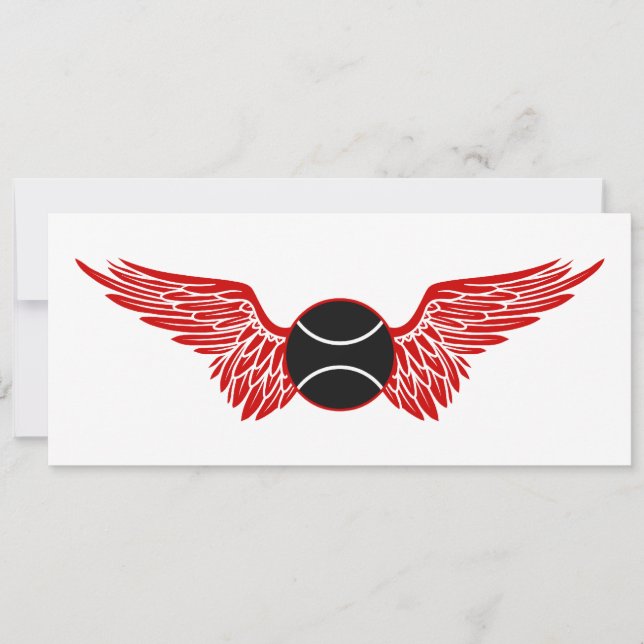 winged tennis ball invitation (Front)