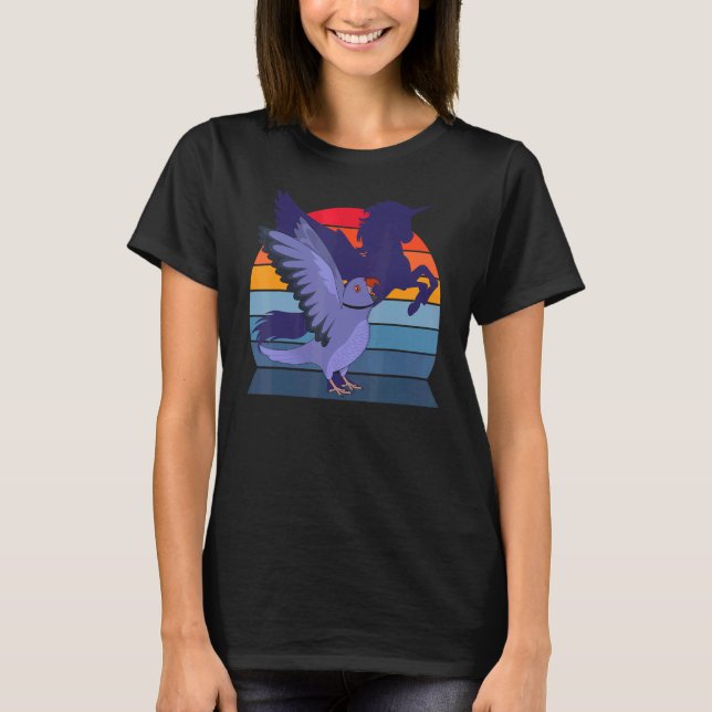 Winged Unicorn I Screaming Violet Indian Ringneck  T-Shirt (Front)