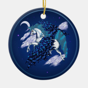 Winged Unicorn -Ornaments Ceramic Tree Decoration