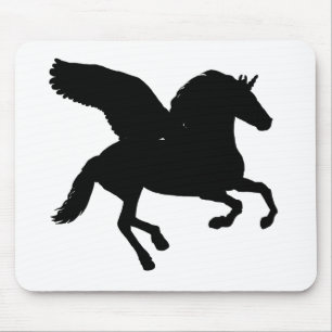 Winged Unicorn Silhouette Mouse Mat