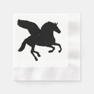 Winged Unicorn Silhouette Napkin