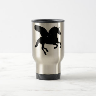 Winged Unicorn Silhouette Travel Mug