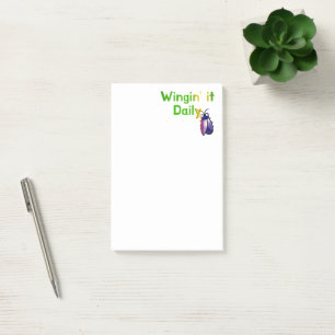Wingin It Daily Funny Bug Humour Post-it Notes