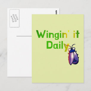 Wingin It Daily Funny Bug Humour Postcard