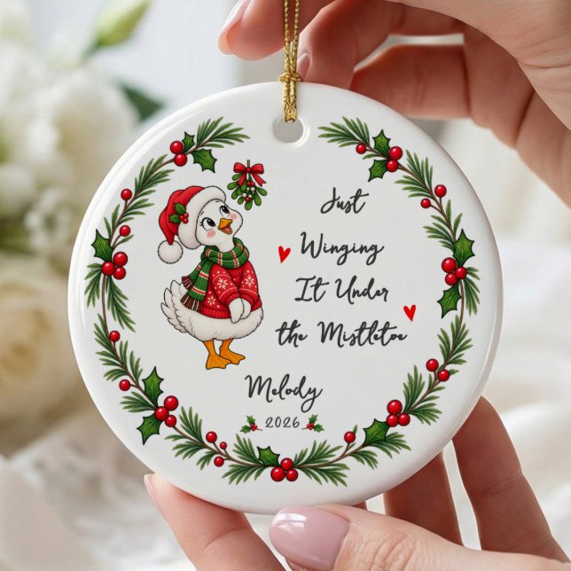 Winging It Mistletoe Goose Ornament (Creator Uploaded)