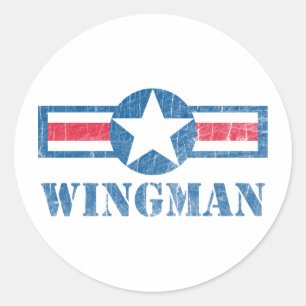 Wingman Vintage Classic Round Sticker