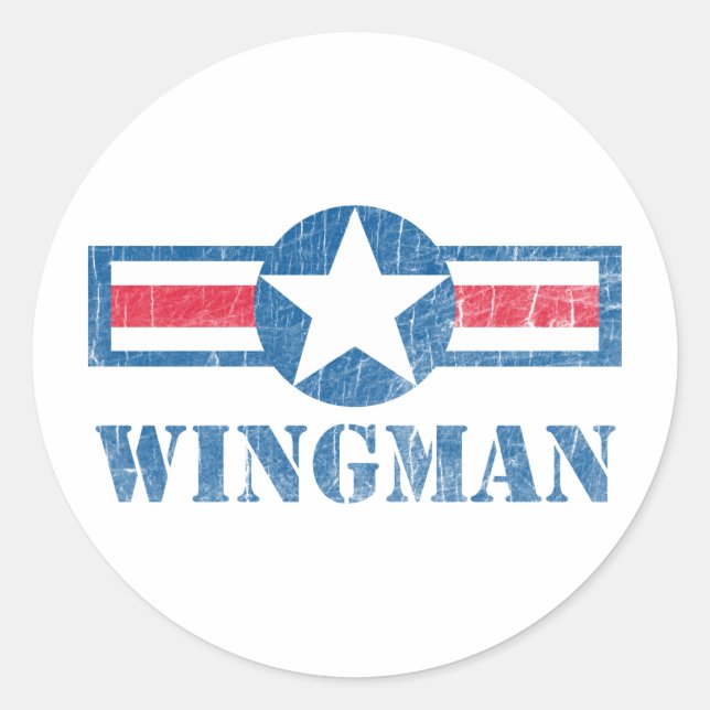 Wingman Vintage Classic Round Sticker (Front)