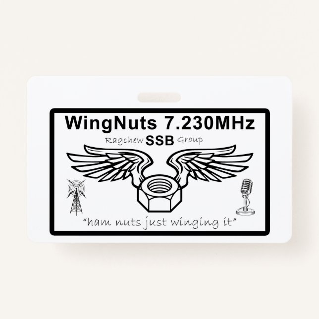 WingNuts Name Badge With Lanynard ID Badge (Front)