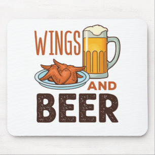 Wings and Beer Chicken Wings Drinking Mouse Mat