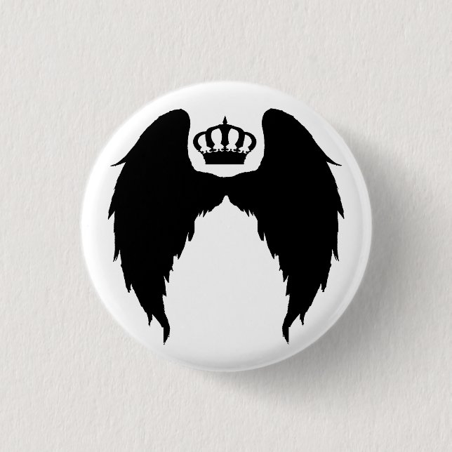 Wings and Crown Flair 3 Cm Round Badge (Front)
