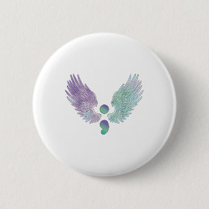 Wings And Semicolon Suicide Prevention Awareness T 6 Cm Round Badge