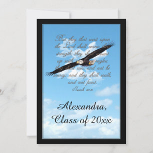 Wings as Eagles Bible Verse Christian Graduation Invitation