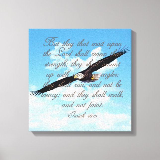 Wings as Eagles, Isaiah 40:31 Christian Bible Canvas Print (Front)