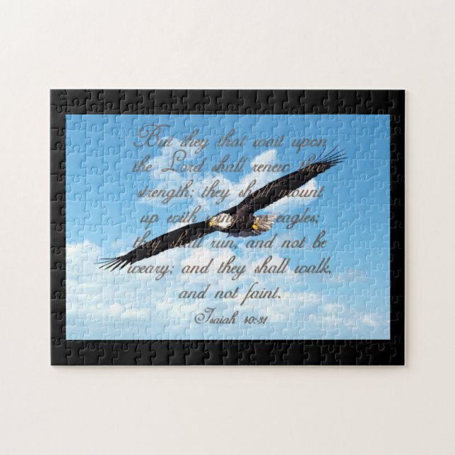 Wings as Eagles, Isaiah 40:31 Christian Bible Jigsaw Puzzle (Horizontal)