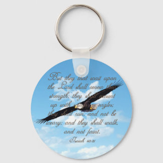 Wings as Eagles, Isaiah 40:31 Christian Bible Key Ring