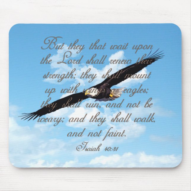 Wings as Eagles, Isaiah 40:31 Christian Bible Mouse Mat (Front)