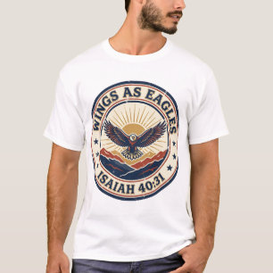 Wings as Eagles Isaiah 40:31 Vintage Bible Stamp T-Shirt