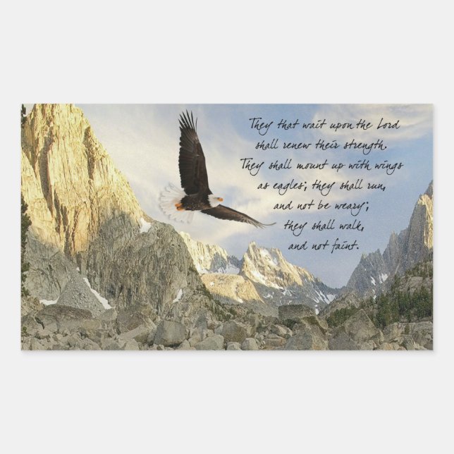 Wings As Eagles Isaiah 4o:31 Rectangular Sticker (Front)