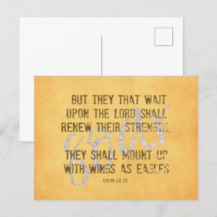 Wings as Eagles KJV Scripture Postcard