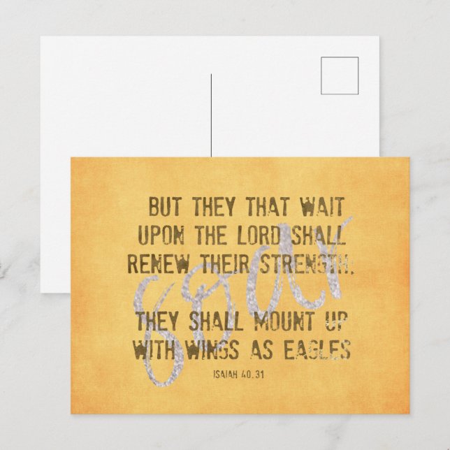 Wings as Eagles KJV Scripture Postcard (Front/Back)