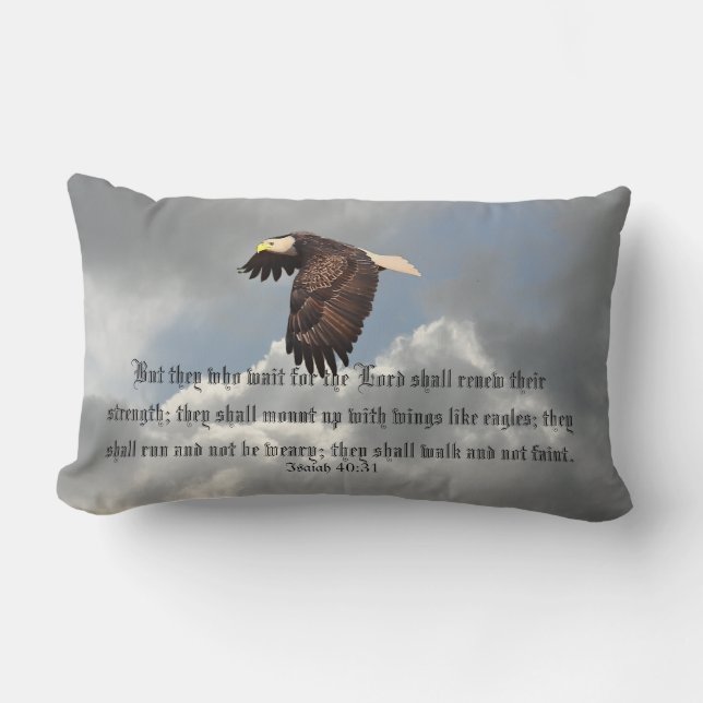 WINGS AS EAGLES LUMBAR CUSHION (Front)