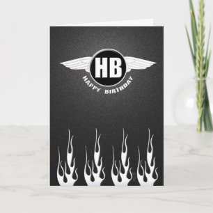 Wings & Flames : Biker Birthday Card
