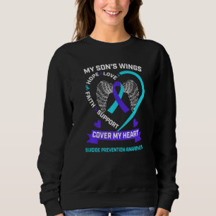 Wings Heart Teal Purple Son Suicide Awareness Prev Sweatshirt