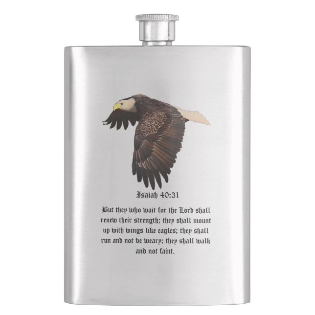 WINGS LIKE EAGLES HIP FLASK (Front)