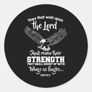 Wings Like Eagles Isaiah 4031 Christian Message Classic Round Sticker