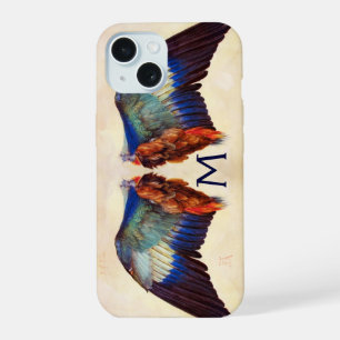 WINGS OF AN EUROPEAN ROLLER MONOGRAM iPhone 15 CASE