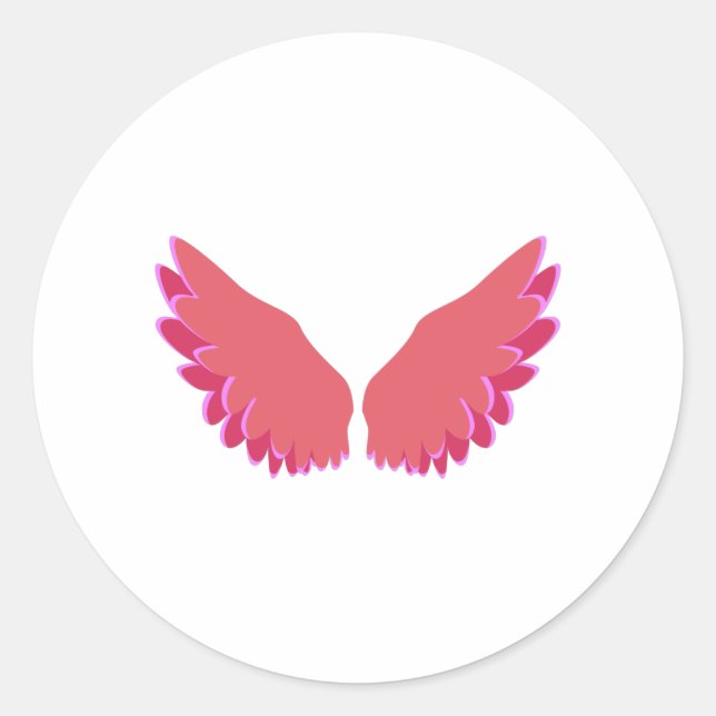 Wings of Angel Classic Round Sticker (Front)