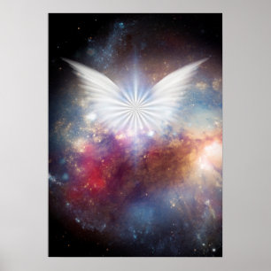 Wings of Angel in Vivid Space Poster