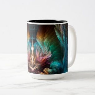 Wings Of Artillian Abstract Fractal Wing Art Two-Tone Coffee Mug
